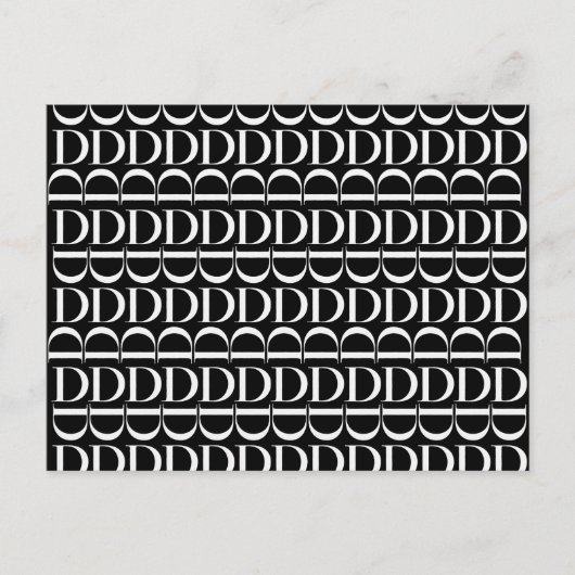 Monogram Initiaal letter D Briefkaart (Voorkant)
