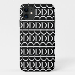 Monogram Initiaal letter D iPhone 11 Hoesje