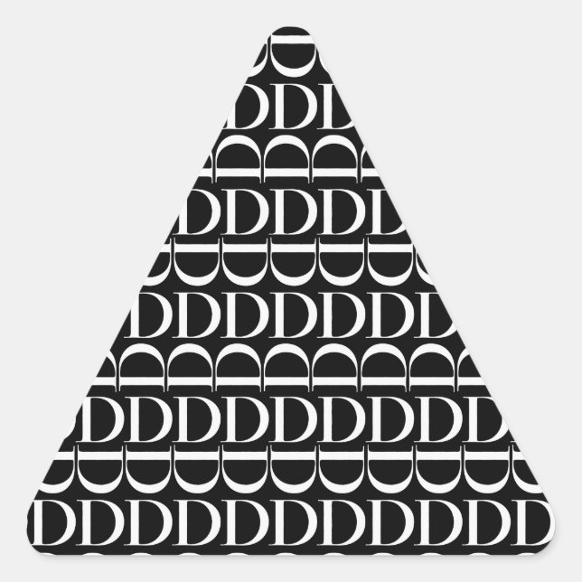 Monogram Initiaal letter D Driehoek Sticker (Voorkant)
