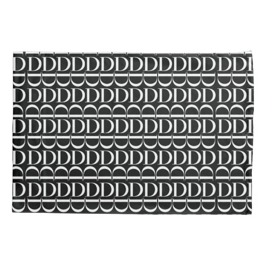 Monogram Initiaal letter D Kussensloop (Achterkant)