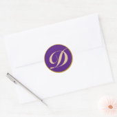 Monogram Initiaal letter D Ronde Sticker (Envelop)