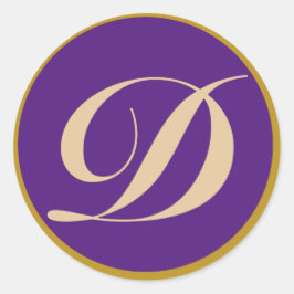 Monogram Initiaal letter D Ronde Sticker