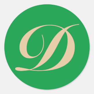 Monogram Initiaal letter D Ronde Sticker