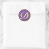 Monogram Initiaal letter D Ronde Sticker (Tas)