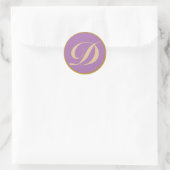 Monogram Initiaal letter D Ronde Sticker (Tas)