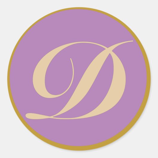Monogram Initiaal letter D Ronde Sticker (Voorkant)