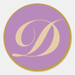 Monogram Initiaal letter D Ronde Sticker