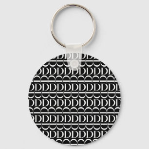 Monogram Initiaal letter D Sleutelhanger