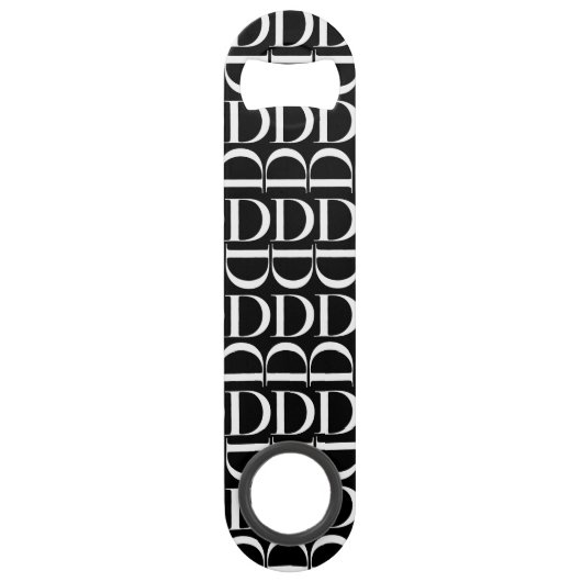 Monogram Initiaal letter D Speed Flessenopener (Voorkant)