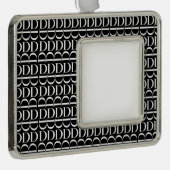 Monogram Initiaal letter D Verzilverd Kader Ornament (Rechts)