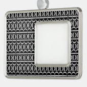 Monogram Initiaal letter D Verzilverd Kader Ornament (Links)