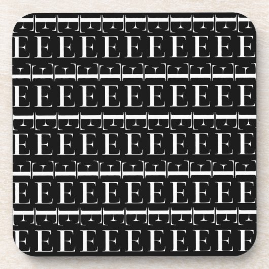 Monogram Initiaal letter E Bier Onderzetter (Voorkant)