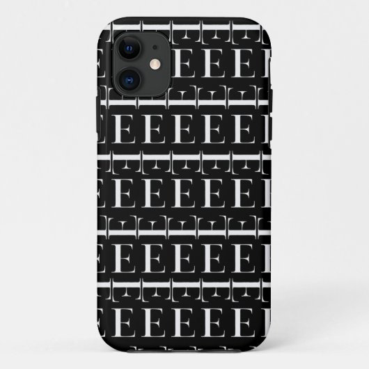 Monogram Initiaal letter E Case-Mate iPhone Case (Achterkant)
