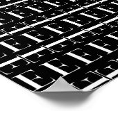 Monogram Initiaal Letter E, Kies Achtergrondkleur Poster (Hoek)