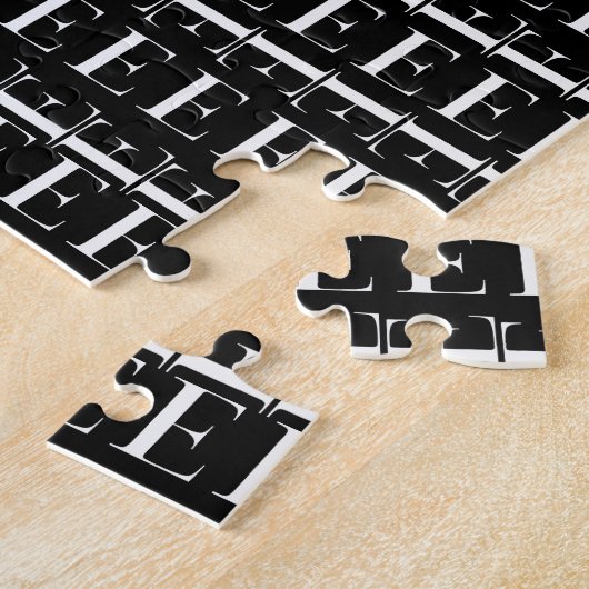 Monogram Initiaal letter E Legpuzzel (Zijkant)