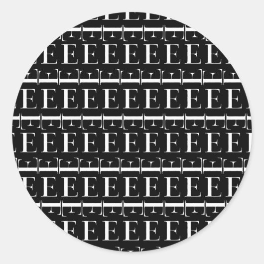 Monogram Initiaal letter E Ronde Sticker (Voorkant)