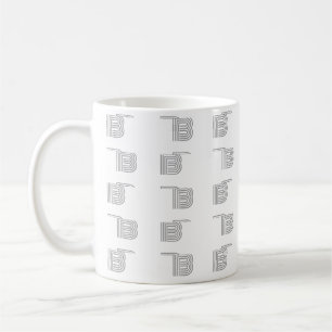 Monogram Initiaal Letter Eenvoudig Patroon Modern Koffiemok