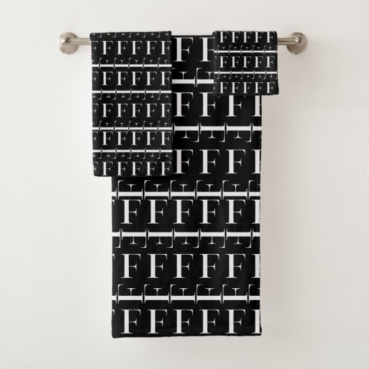 Monogram Initiaal letter F Bad Handdoek (Insitu)