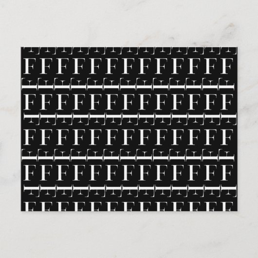 Monogram Initiaal letter F Briefkaart (Voorkant)