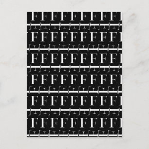 Monogram Initiaal letter F Briefkaart