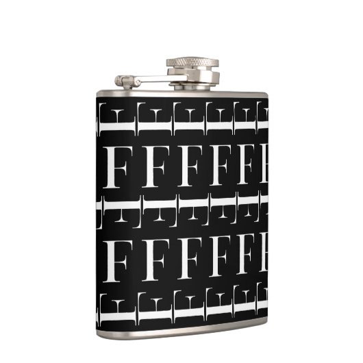 Monogram Initiaal letter F Heupfles (Rechts)