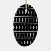 Monogram Initiaal letter F Keramisch Ornament (Rechts)