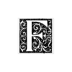 Monogram   initiaal Letter F Rubberstempel