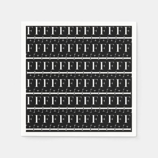 Monogram Initiaal letter F Servetten (Voorkant)