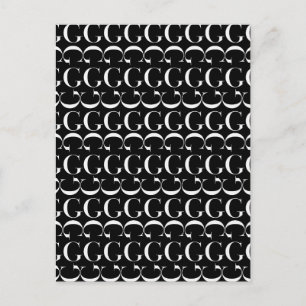 Monogram Initiaal Letter G Briefkaart