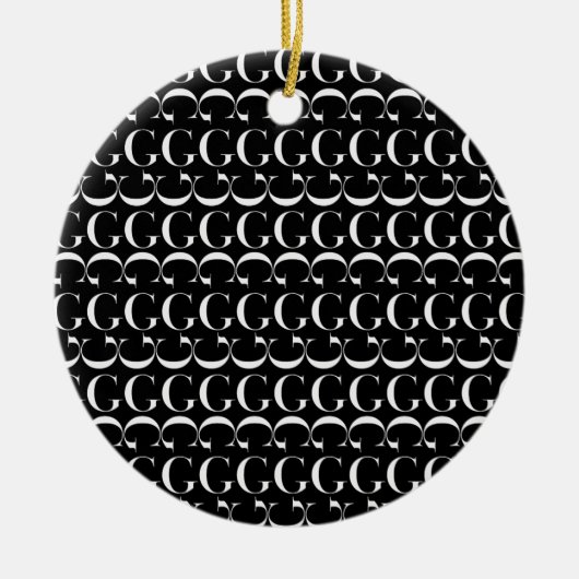 Monogram Initiaal Letter G Keramisch Ornament (Voorkant)