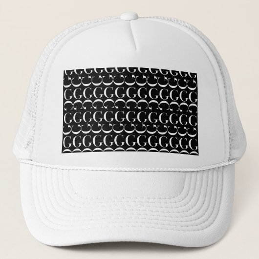 Monogram Initiaal Letter G, kies Achtergrondkleur Trucker Pet (Voorkant)