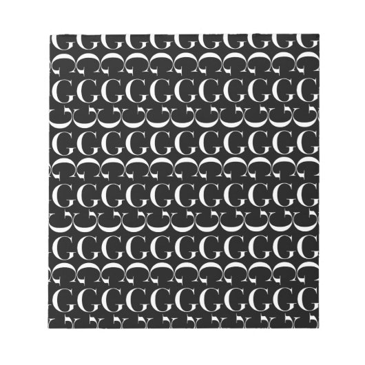 Monogram Initiaal Letter G Notitieblok (Voorkant)