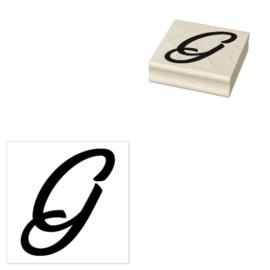 Monogram Initiaal Letter G Rubberstempel (Gestempeld)