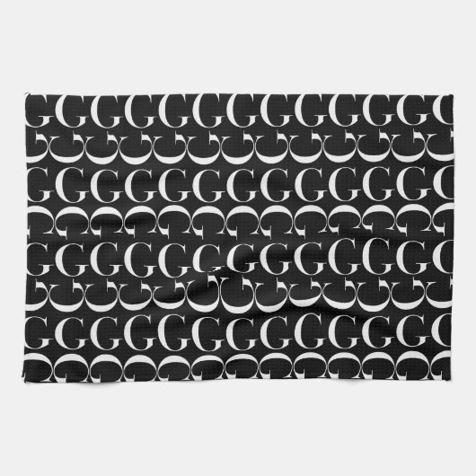 Monogram Initiaal Letter G Theedoek (Horizontaal)