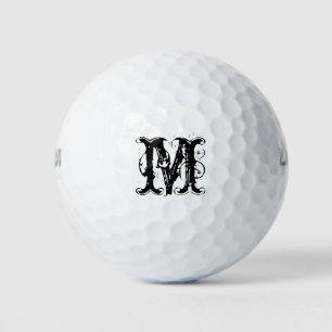 monogram initiaal letter golfbal cadeau set golfballen