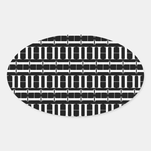 Monogram Initiaal letter H Ovale Sticker (Voorkant)