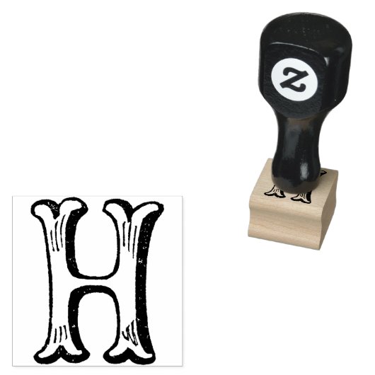 Monogram  initiaal letter H Rubberstempel (Gestempeld)