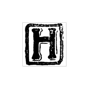 Monogram  initiaal letter H Rubberstempel