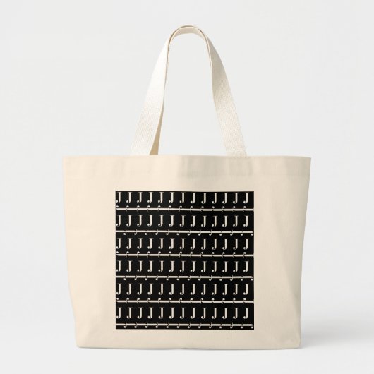 Monogram Initiaal letter J Grote Tote Bag (Voorkant)