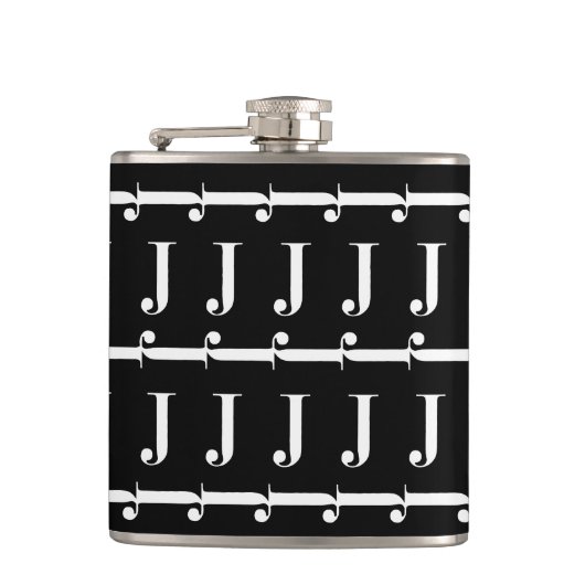 Monogram Initiaal letter J Heupfles (Voorkant)