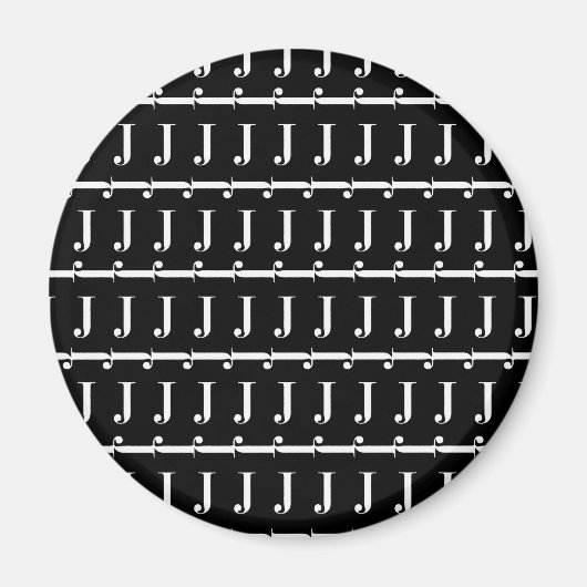 Monogram Initiaal letter J Magneet (Voorkant)