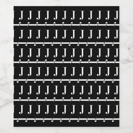 Monogram Initiaal letter J Wijn Etiket (Enkel label)