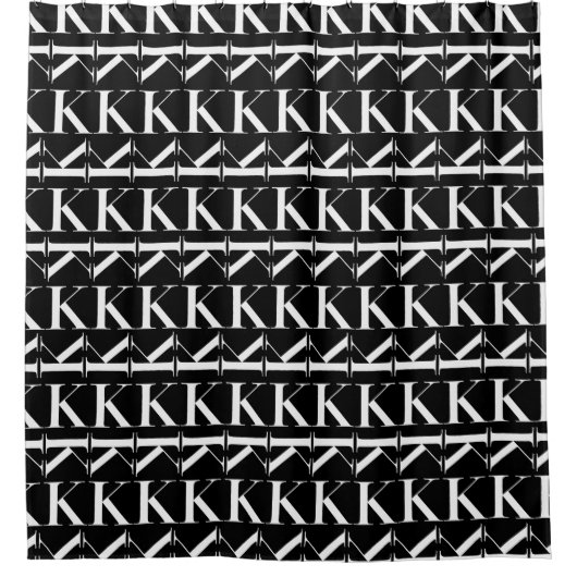 Monogram Initiaal letter K Douchegordijn (Voorkant)