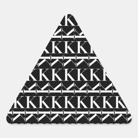 Monogram Initiaal letter K Driehoek Sticker (Voorkant)