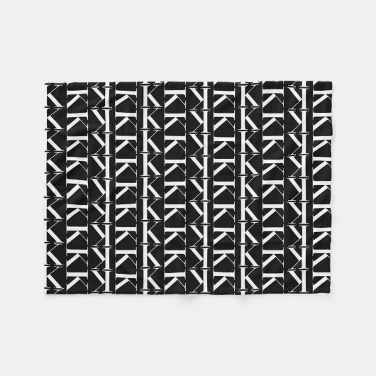 Monogram Initiaal letter K Fleece Deken (Voorkant (Horizontaal))
