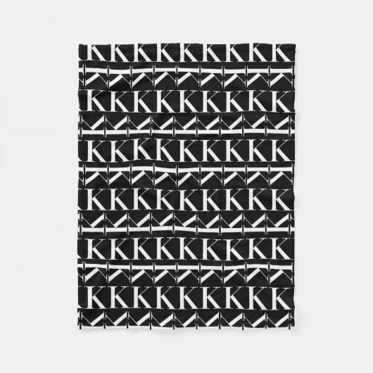 Monogram Initiaal letter K Fleece Deken (Voorkant)