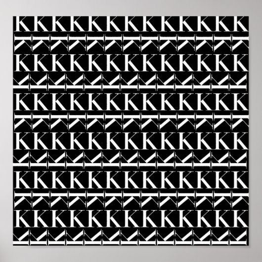 Monogram Initiaal letter K Poster (Voorkant)