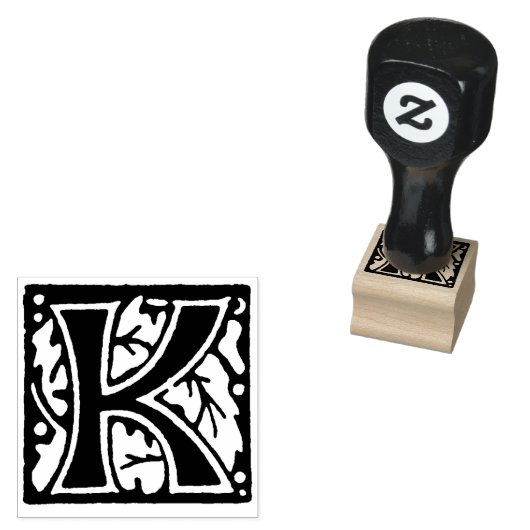 Monogram  initiaal letter K Rubberstempel (Gestempeld)
