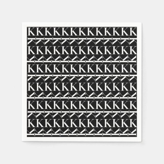 Monogram Initiaal letter K Servet (Voorkant)