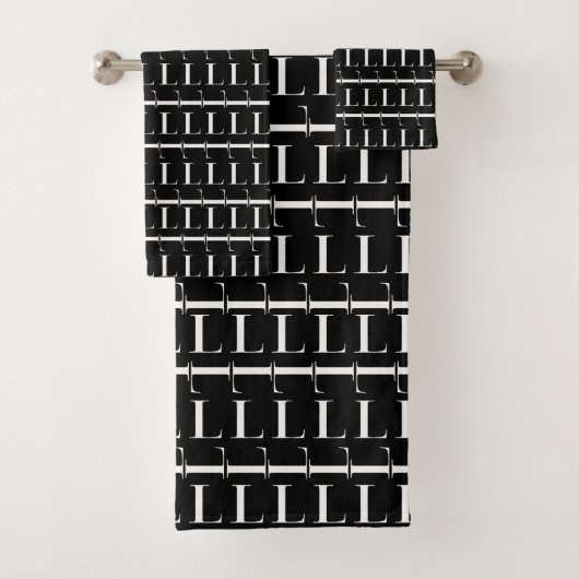 Monogram Initiaal Letter L Bad Handdoek (Insitu)